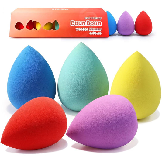 Makeup Sponge 5 Pcs Set, Latex-Free Boun Boun Beauty Sponge for Blending, Makeup Sponges for Foundation Liquid Cream and Powder. Blender for Enhanced Make up Application, Halloween Makeup Tools